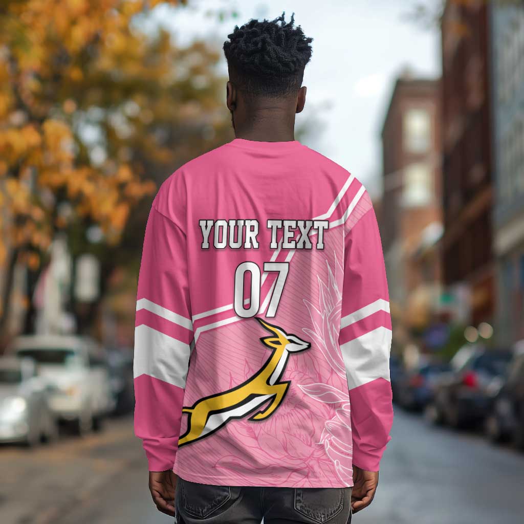 Personalized South Africa WC2026 Long Sleeve Shirt Springboks Special Pink