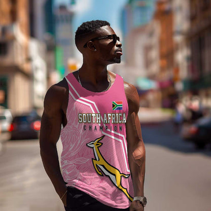 Personalized South Africa WC2026 Men Tank Top Springboks Special Pink