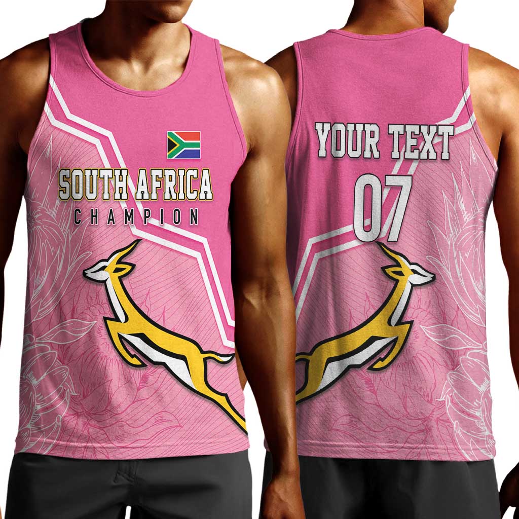 Personalized South Africa WC2026 Men Tank Top Springboks Special Pink
