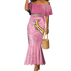 Personalized South Africa WC2026 Mermaid Dress Springboks Special Pink