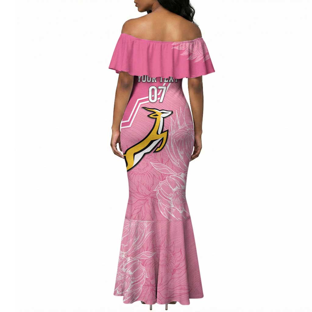 Personalized South Africa WC2026 Mermaid Dress Springboks Special Pink