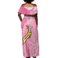 Personalized South Africa WC2026 Off Shoulder Maxi Dress Springboks Special Pink