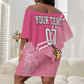 Personalized South Africa WC2026 Off Shoulder Short Dress Springboks Special Pink
