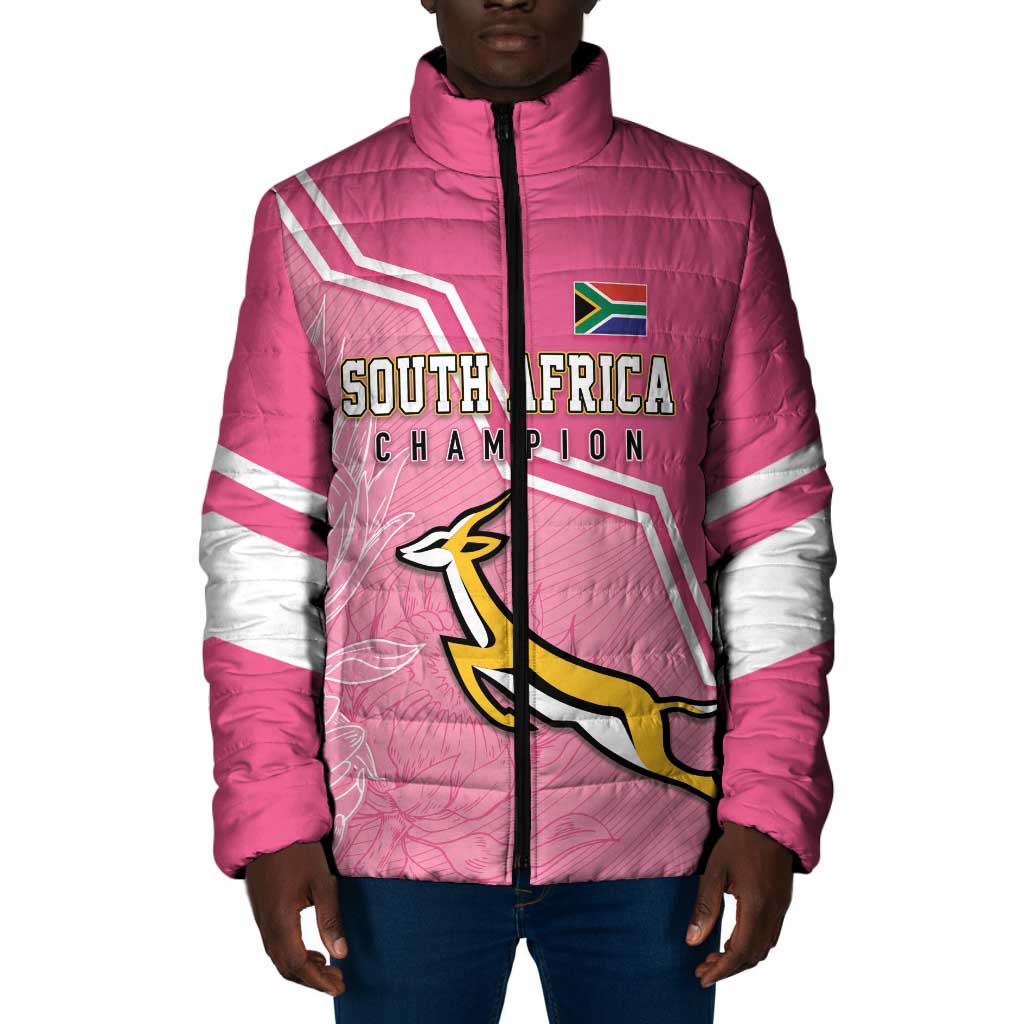 Personalized South Africa WC2026 Padded Jacket Springboks Special Pink