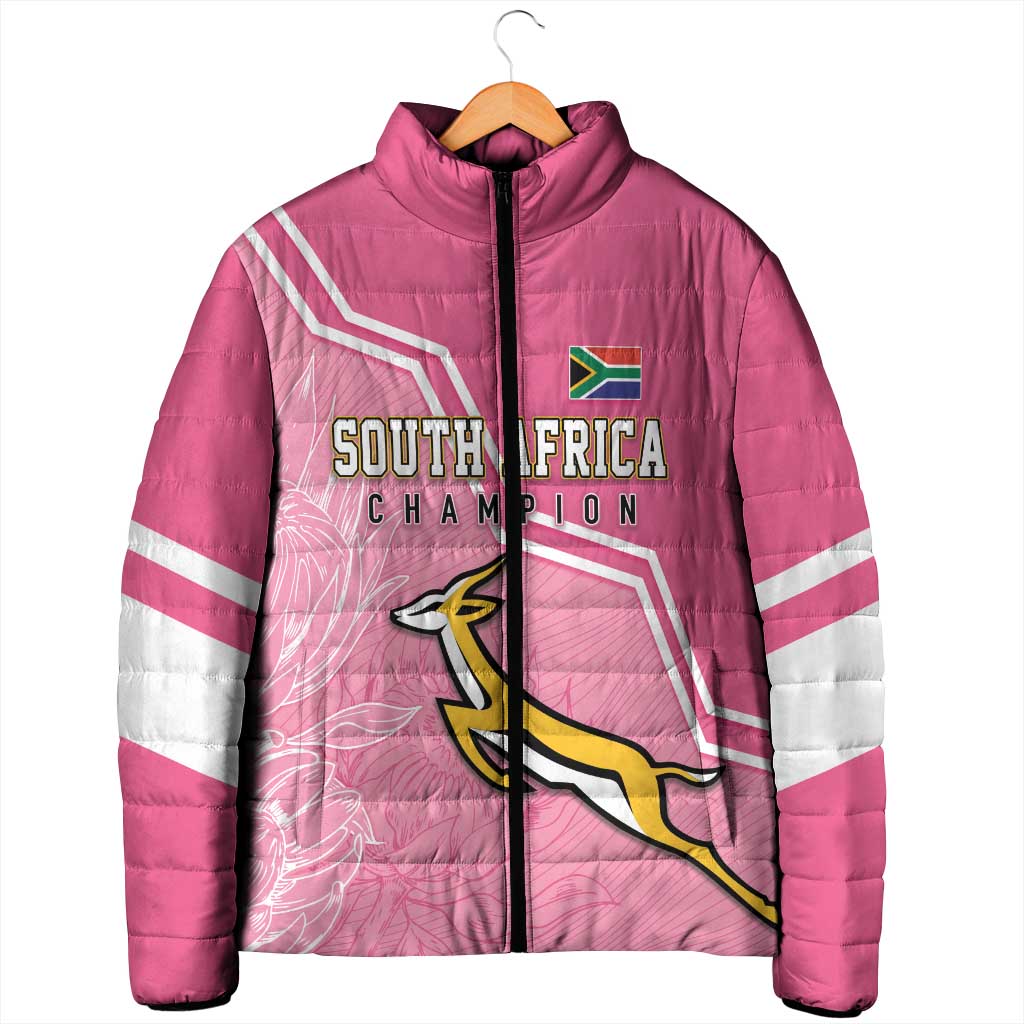 Personalized South Africa WC2026 Padded Jacket Springboks Special Pink