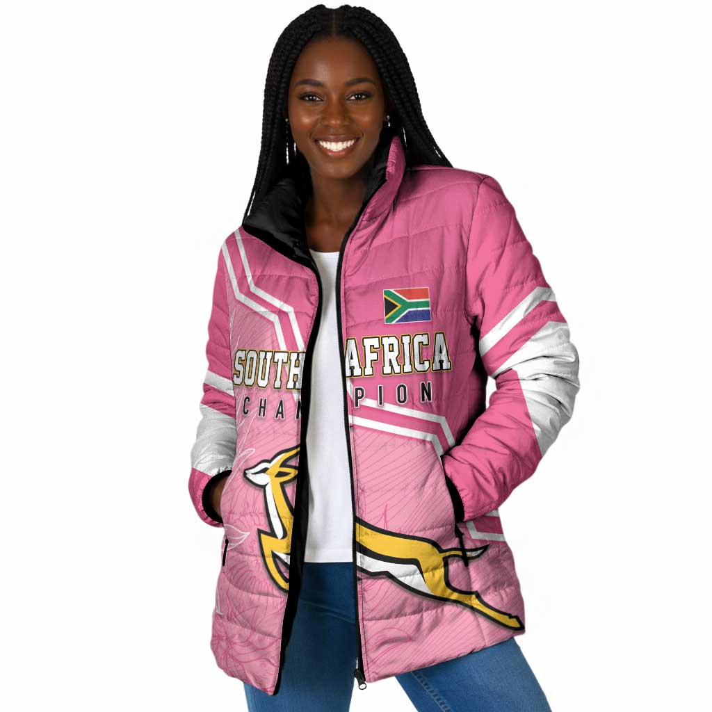 Personalized South Africa WC2026 Padded Jacket Springboks Special Pink