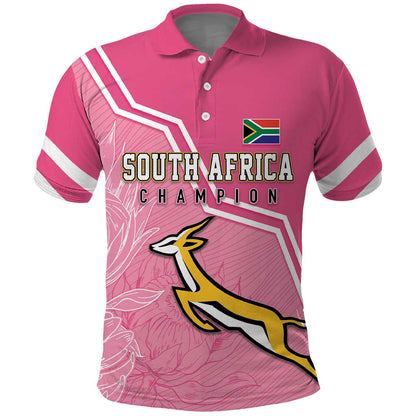 Personalized South Africa WC2026 Polo Shirt Springboks Special Pink
