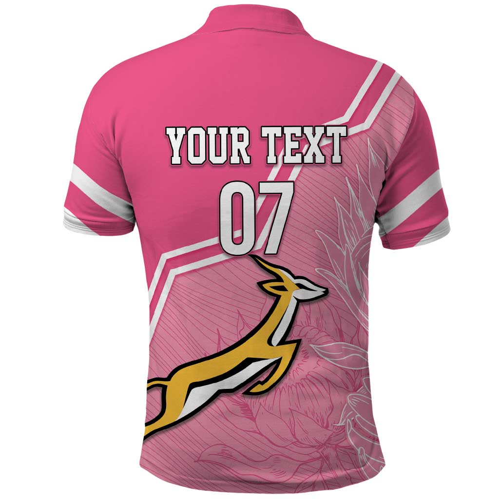 Personalized South Africa WC2026 Polo Shirt Springboks Special Pink