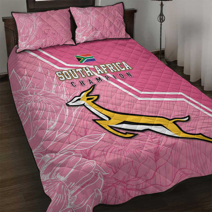 South Africa WC2026 Quilt Bed Set Springboks Special Pink