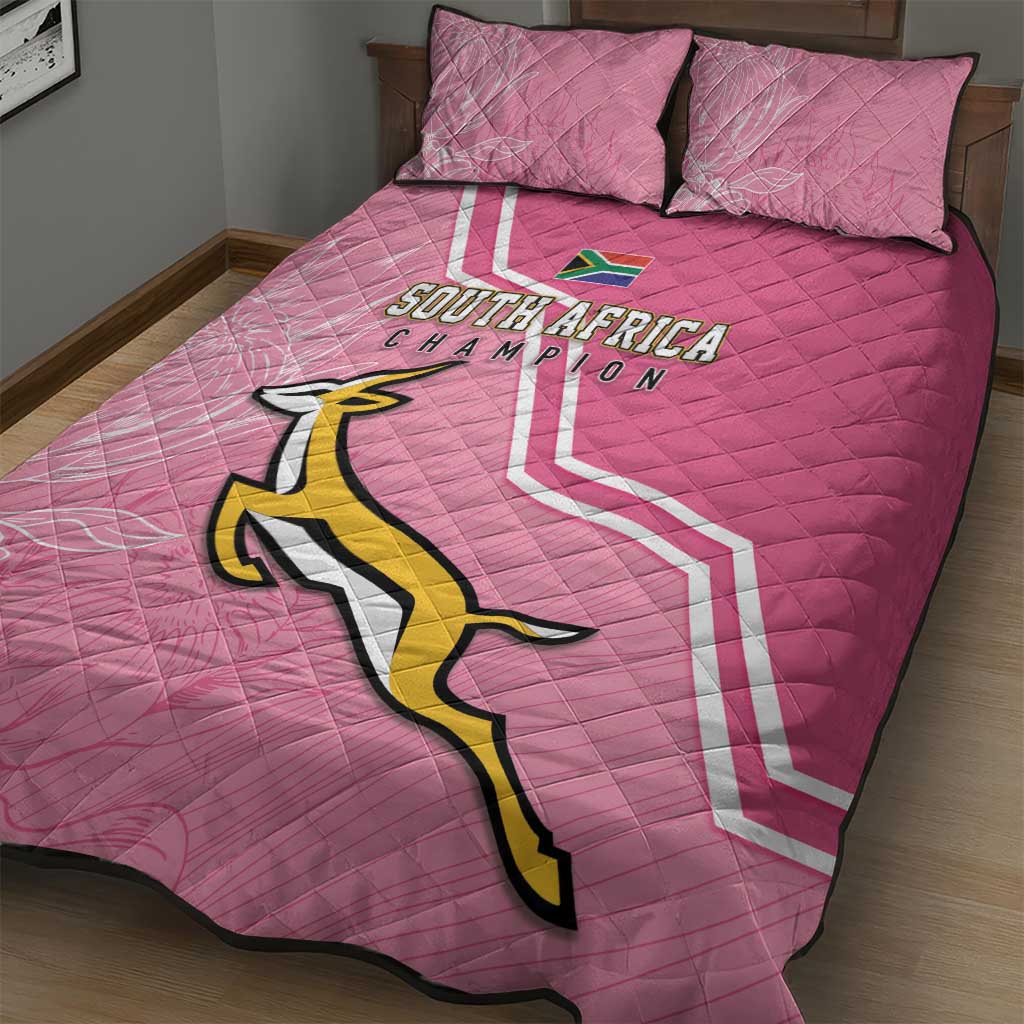 South Africa WC2026 Quilt Bed Set Springboks Special Pink