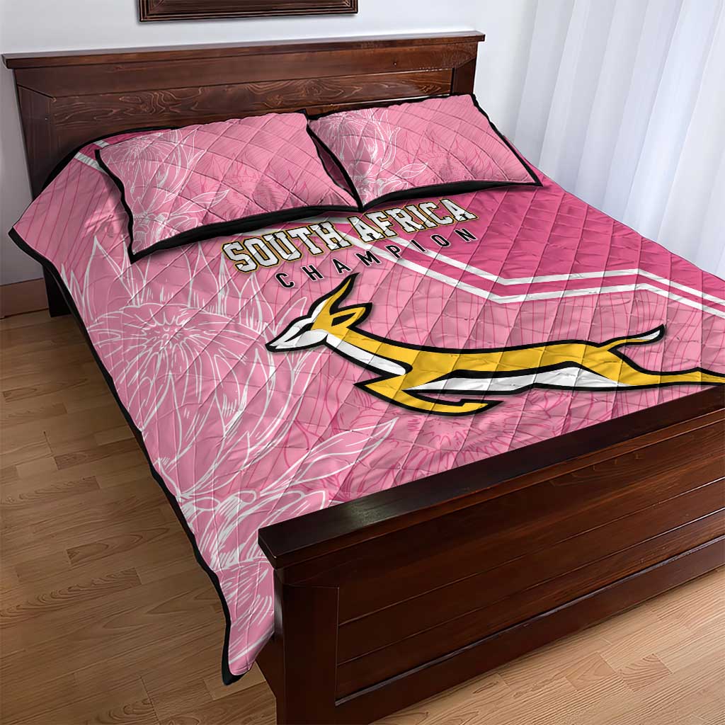 South Africa WC2026 Quilt Bed Set Springboks Special Pink