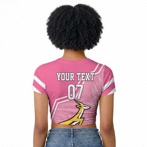 Personalized South Africa WC2026 Raglan Cropped T shirt Springboks Special Pink