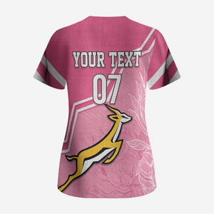 Personalized South Africa WC2026 Scrub Top Springboks Special Pink