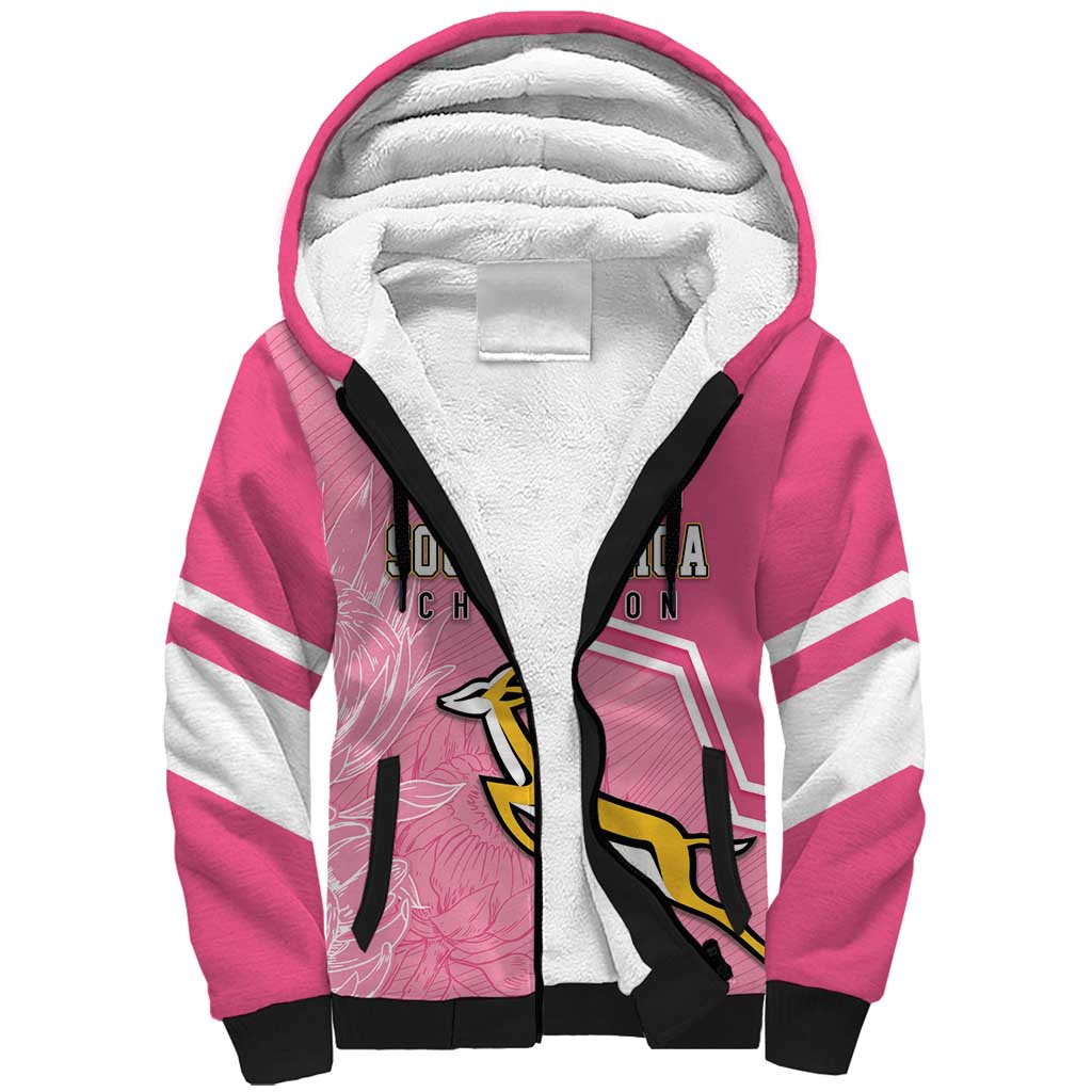 Personalized South Africa WC2026 Sherpa Hoodie Springboks Special Pink