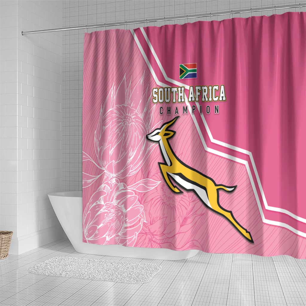 South Africa WC2026 Shower Curtain Springboks Special Pink