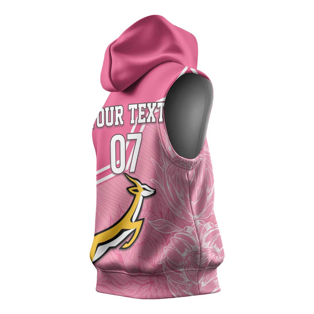 Personalized South Africa WC2026 Sleeveless Hoodie Springboks Special Pink