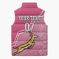 Personalized South Africa WC2026 Sleeveless Puffer Jacket Springboks Special Pink