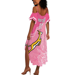 Personalized South Africa WC2026 Summer Maxi Dress Springboks Special Pink