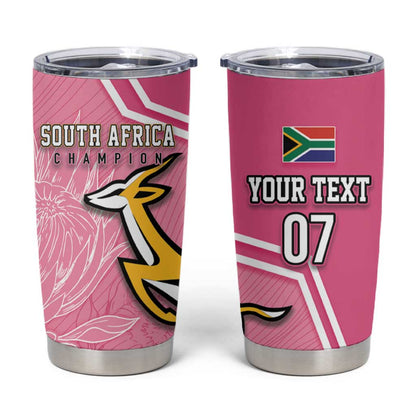 Personalized South Africa WC2026 Tumbler Cup Springboks Special Pink