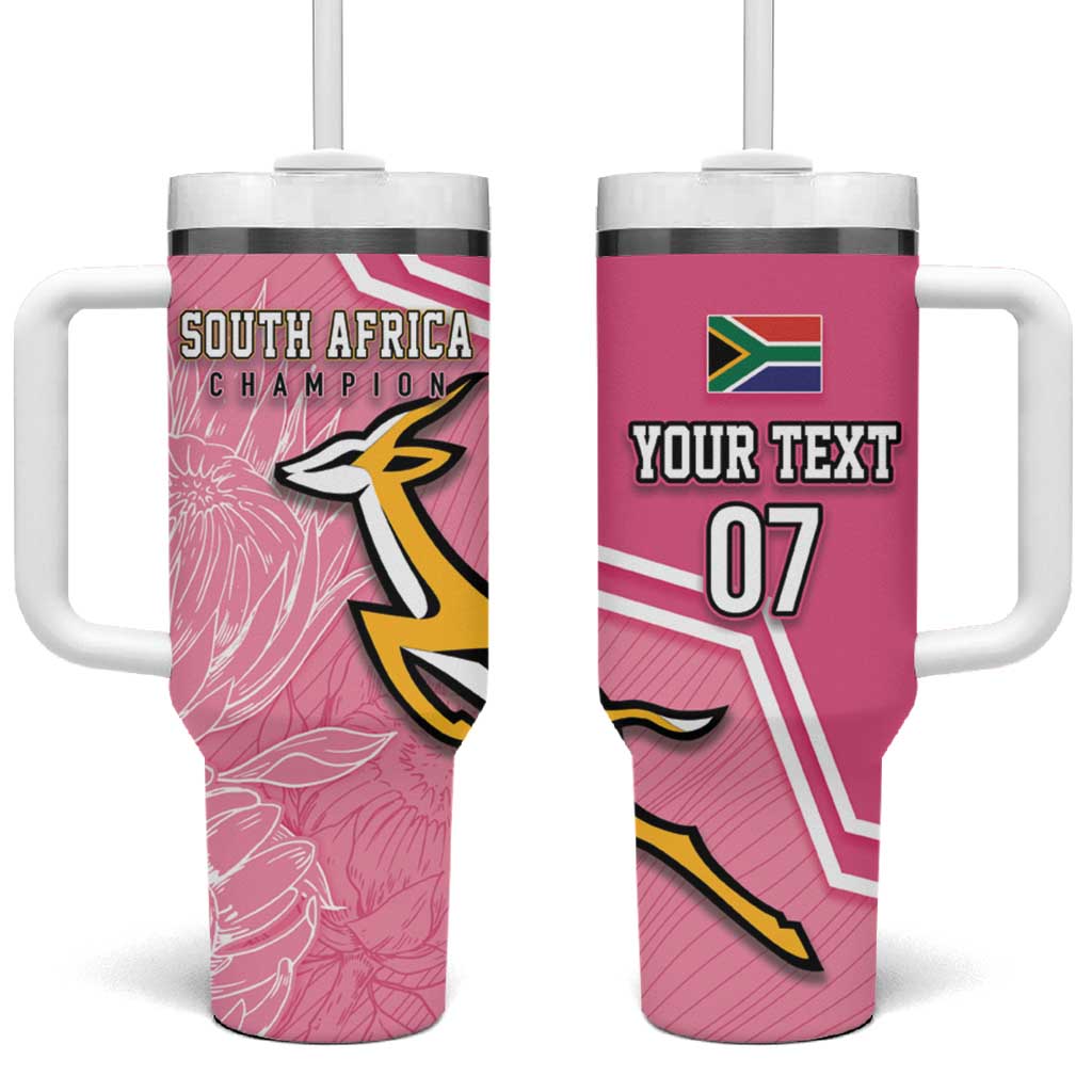 Personalized South Africa WC2026 Tumbler With Handle Springboks Special Pink