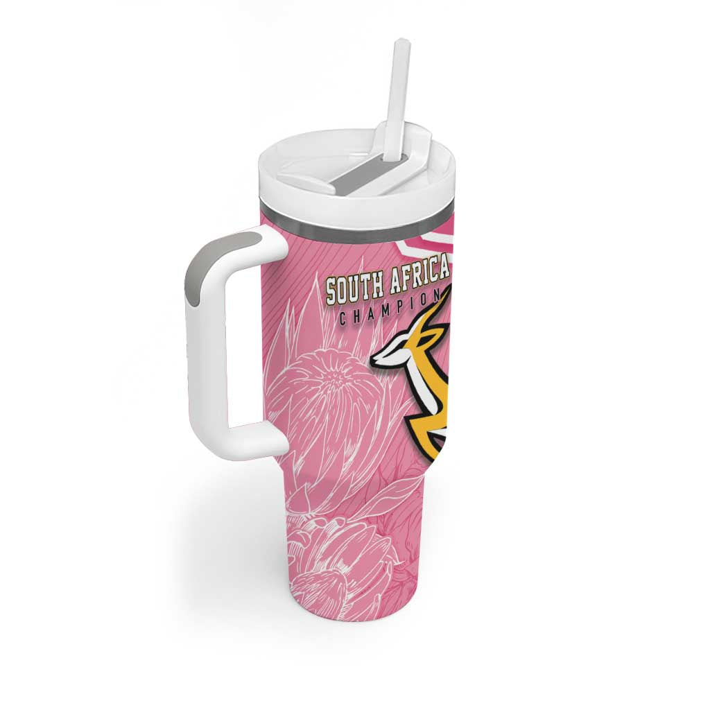 Personalized South Africa WC2026 Tumbler With Handle Springboks Special Pink