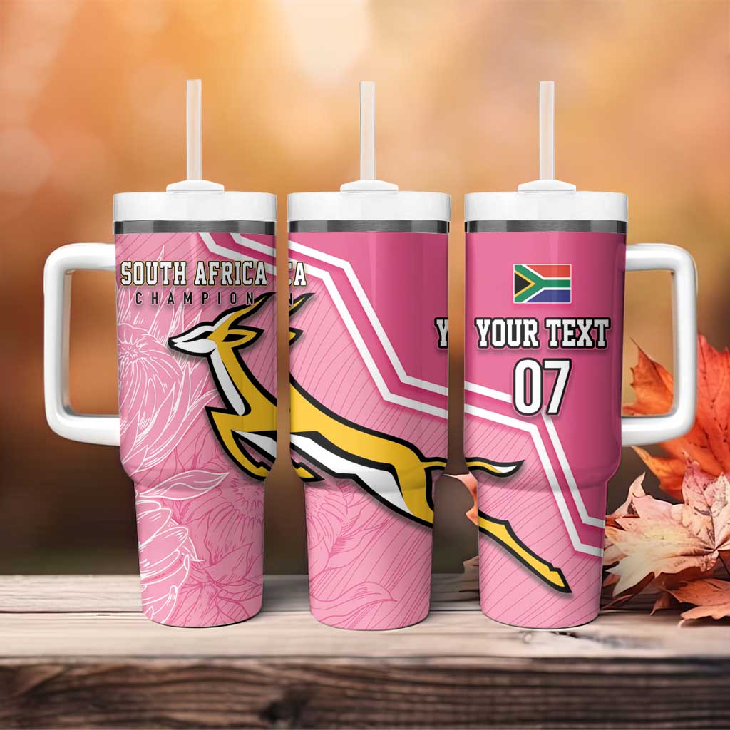 Personalized South Africa WC2026 Tumbler With Handle Springboks Special Pink