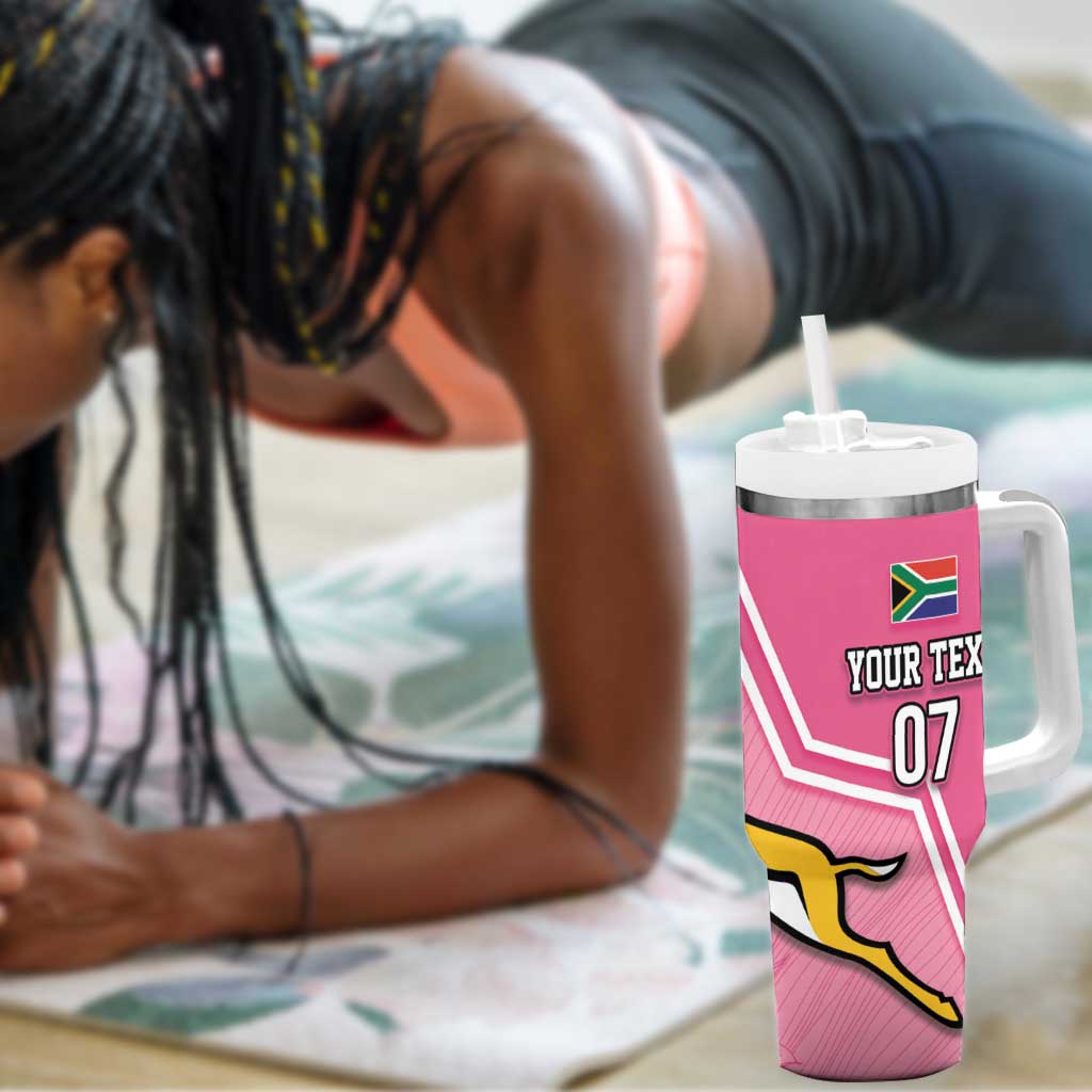 Personalized South Africa WC2026 Tumbler With Handle Springboks Special Pink