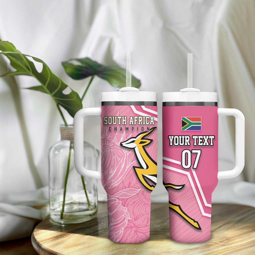 Personalized South Africa WC2026 Tumbler With Handle Springboks Special Pink