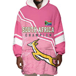Personalized South Africa WC2026 Wearable Blanket Hoodie Springboks Special Pink