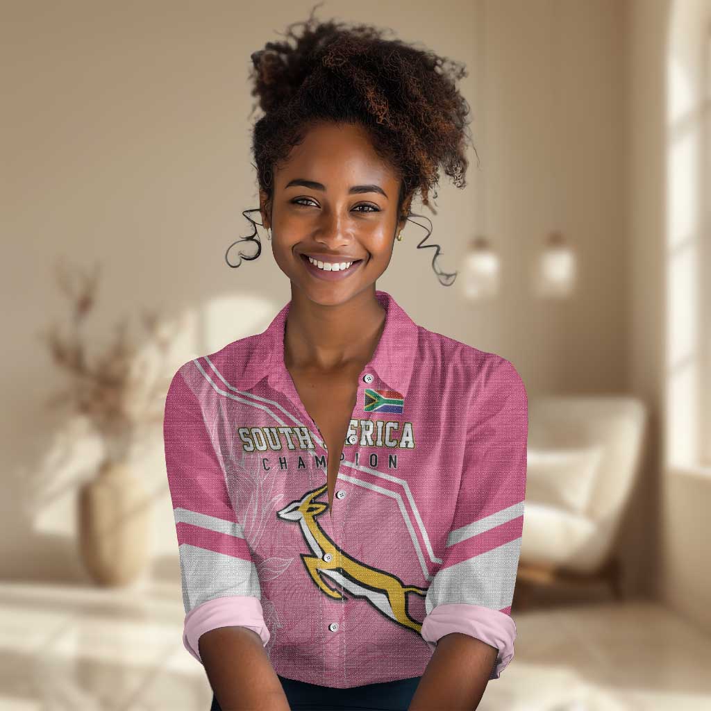 Personalized South Africa WC2026 Women Casual Shirt Springboks Special Pink