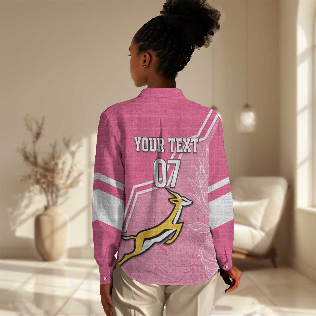 Personalized South Africa WC2026 Women Casual Shirt Springboks Special Pink