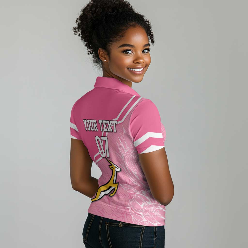 Personalized South Africa WC2026 Women Polo Shirt Springboks Special Pink