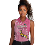 Personalized South Africa WC2026 Women Sleeveless Polo Shirt Springboks Special Pink