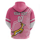 Personalized South Africa WC2026 Zip Hoodie Springboks Special Pink