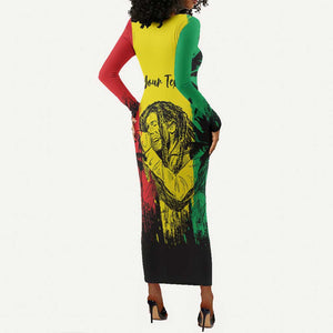Reggae Soul B.Marley Personalized Long Sleeve Bodycon Dress Tropical Grunge LT7