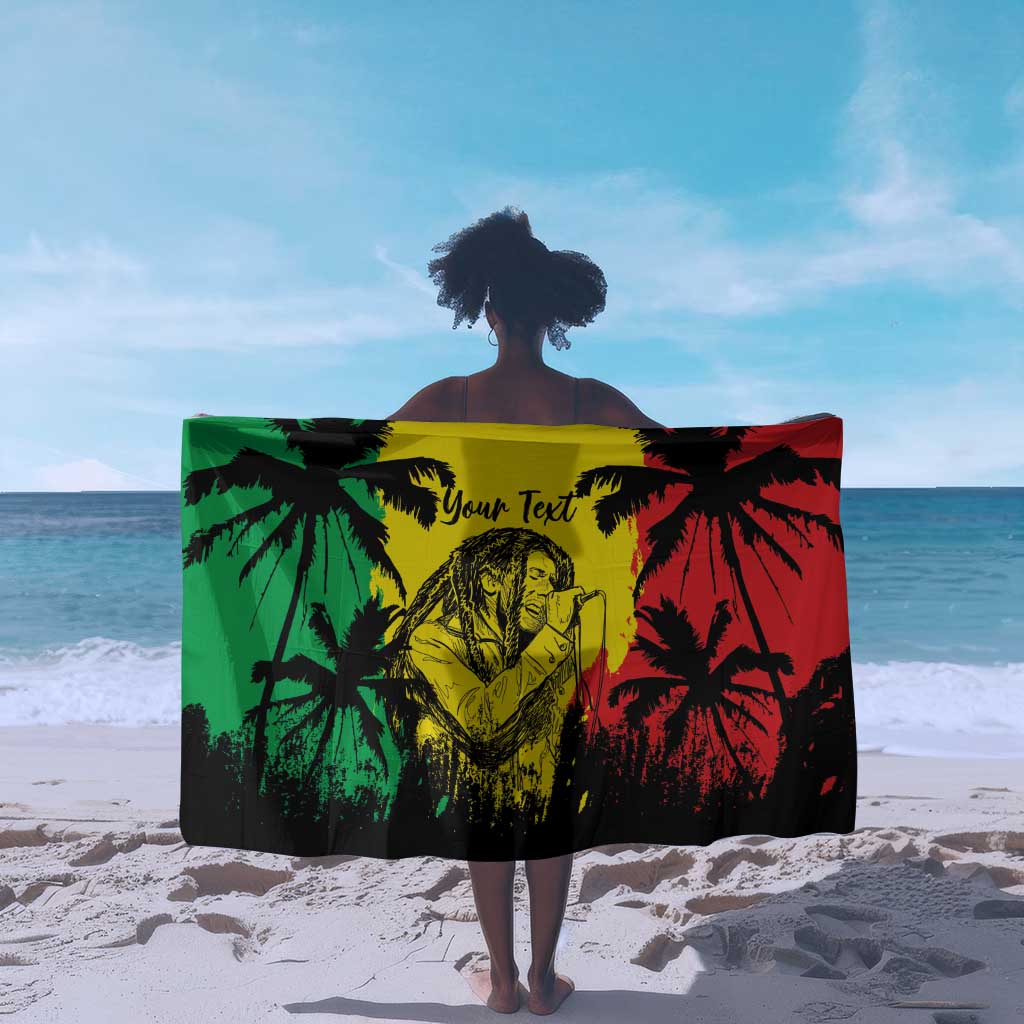 Reggae Soul B.Marley Personalized Sarong Tropical Grunge