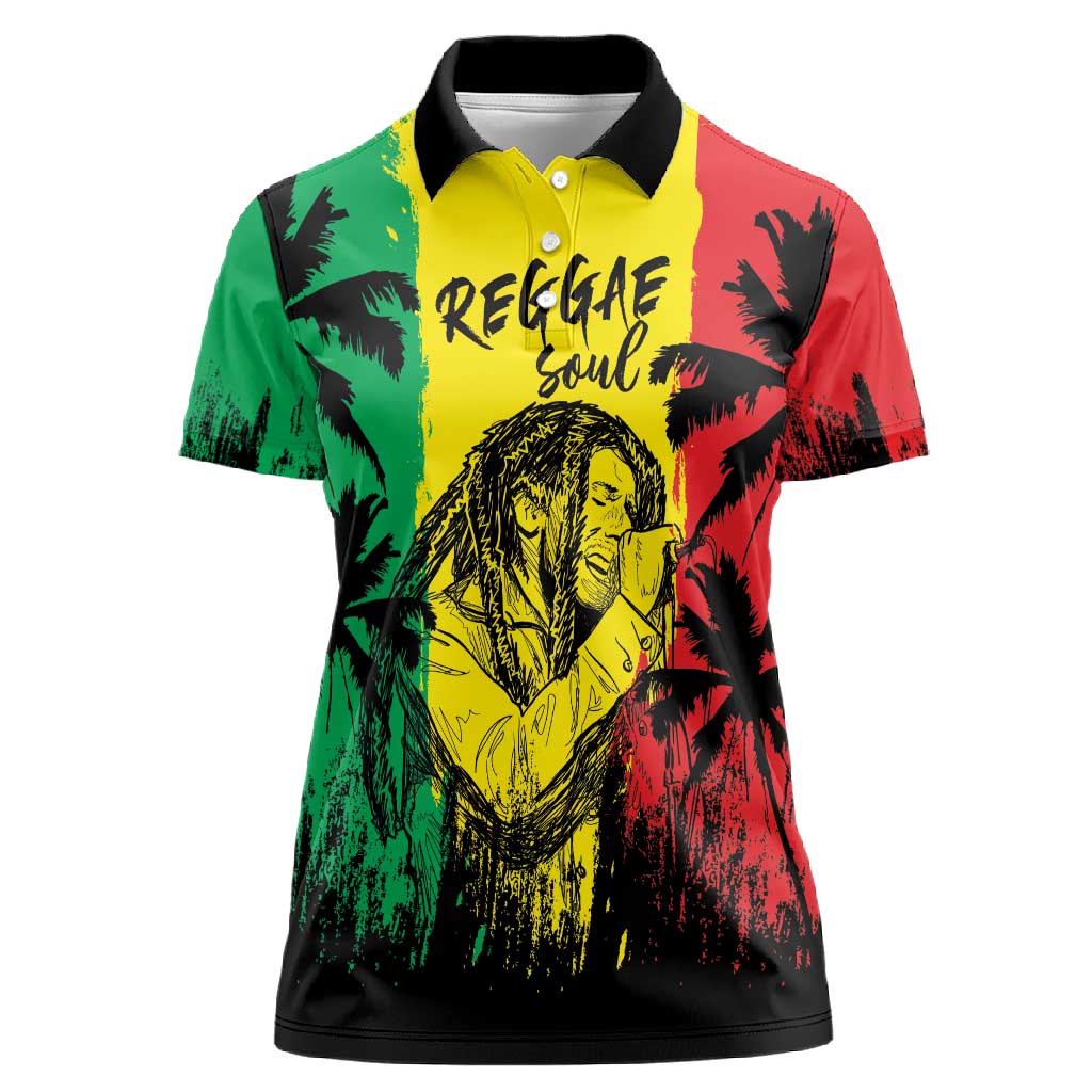 Reggae Soul B.Marley Personalized Women Polo Shirt Tropical Grunge