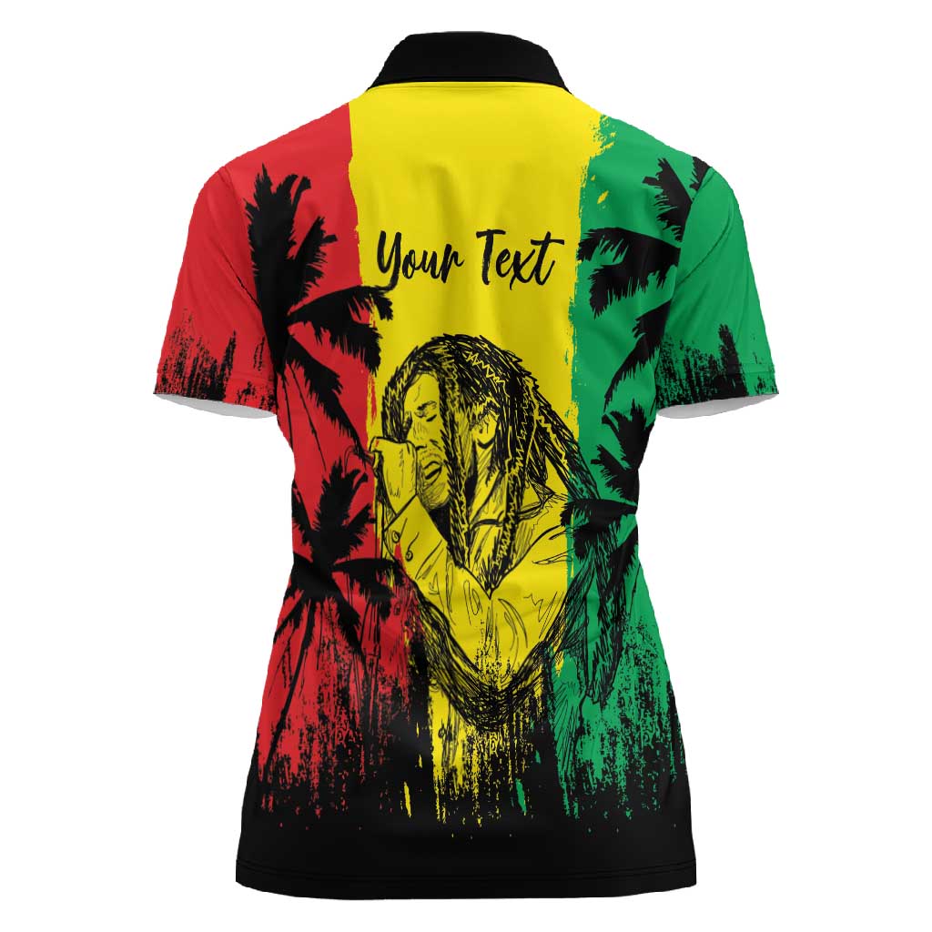 Reggae Soul B.Marley Personalized Women Polo Shirt Tropical Grunge