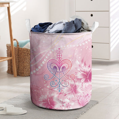 Afro Vodou Erzulie Freda Laundry Basket Hibiscus & Pearls