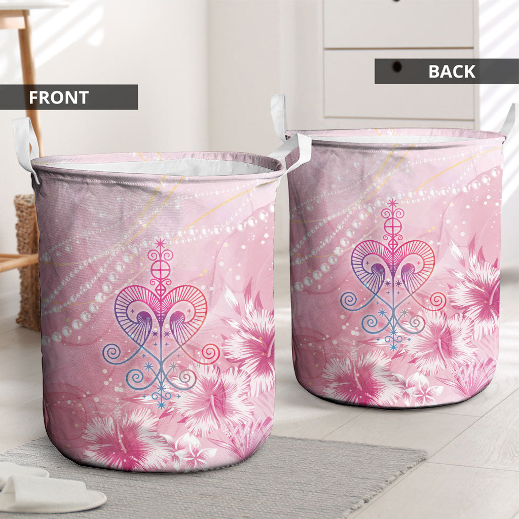 Afro Vodou Erzulie Freda Laundry Basket Hibiscus & Pearls
