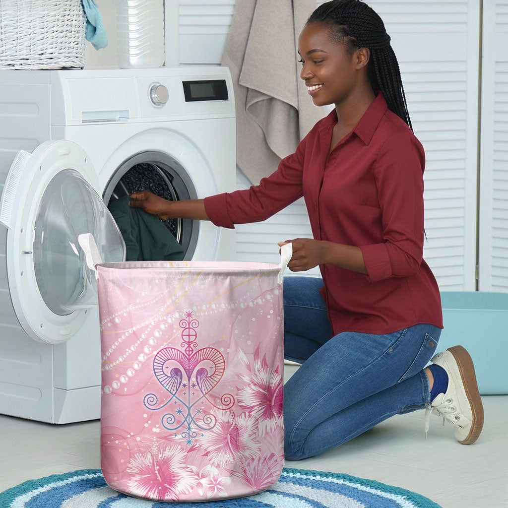 Afro Vodou Erzulie Freda Laundry Basket Hibiscus & Pearls