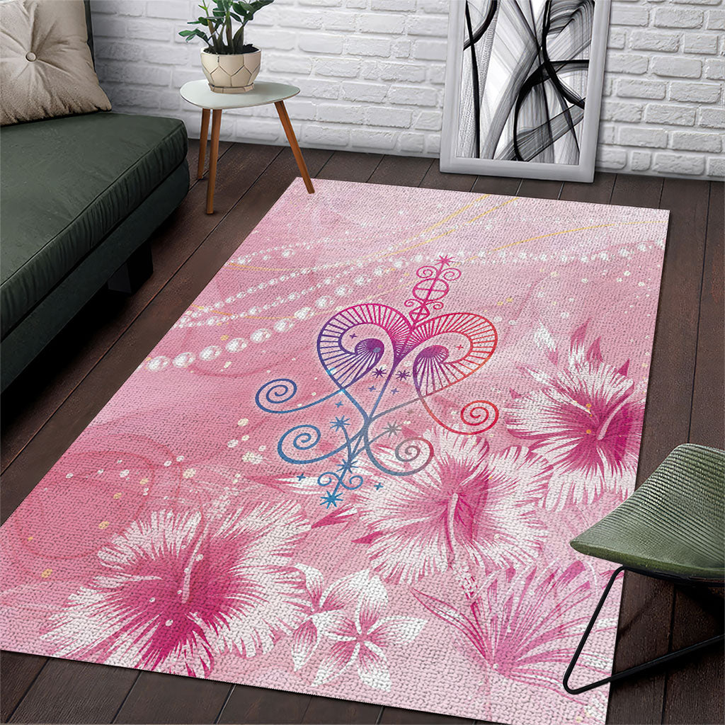 Afro Vodou Erzulie Freda Area Rug Hibiscus & Pearls