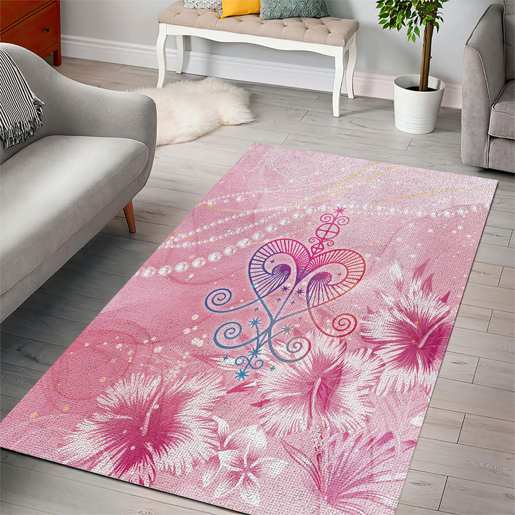 Afro Vodou Erzulie Freda Area Rug Hibiscus & Pearls