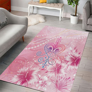 Afro Vodou Erzulie Freda Area Rug Hibiscus & Pearls