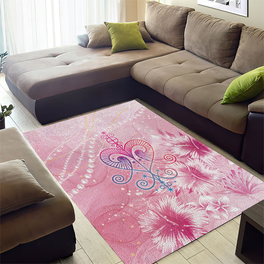 Afro Vodou Erzulie Freda Area Rug Hibiscus & Pearls