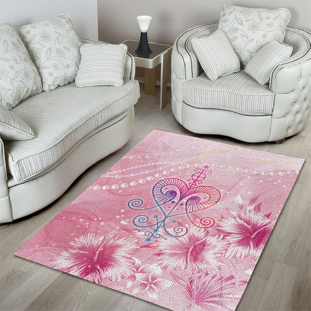 Afro Vodou Erzulie Freda Area Rug Hibiscus & Pearls