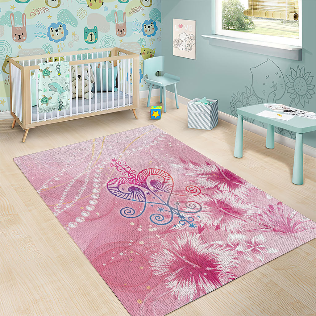 Afro Vodou Erzulie Freda Area Rug Hibiscus & Pearls