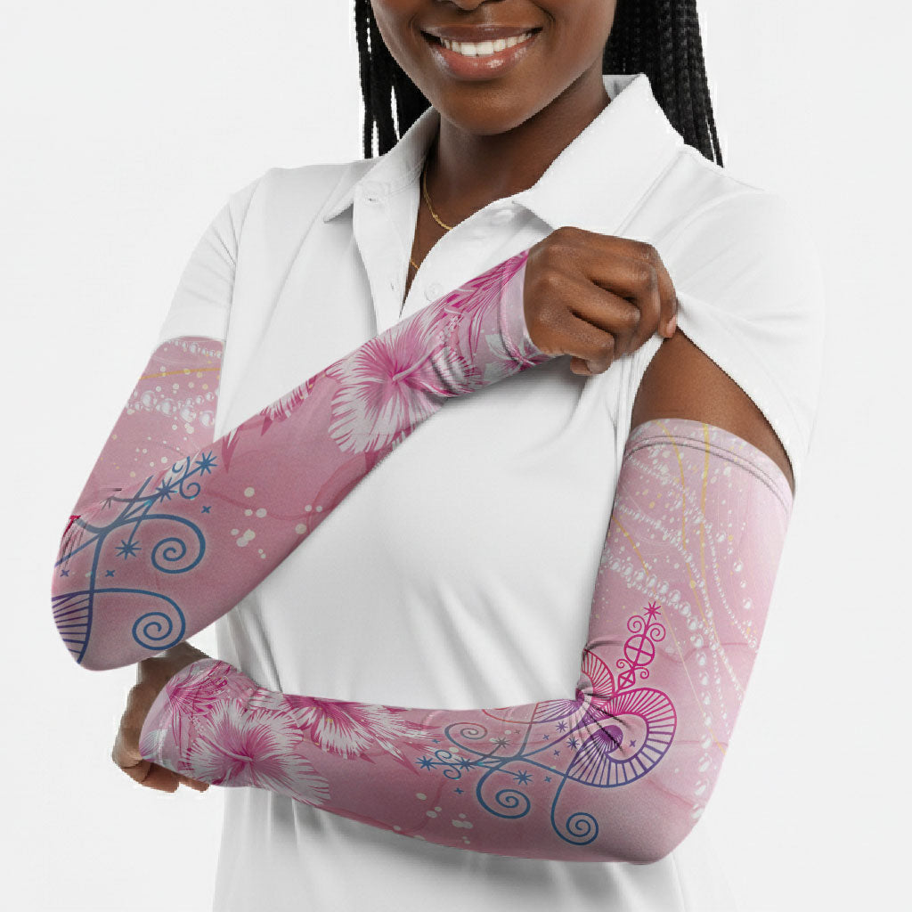 Afro Vodou Erzulie Freda Arm Sleeves Hibiscus & Pearls