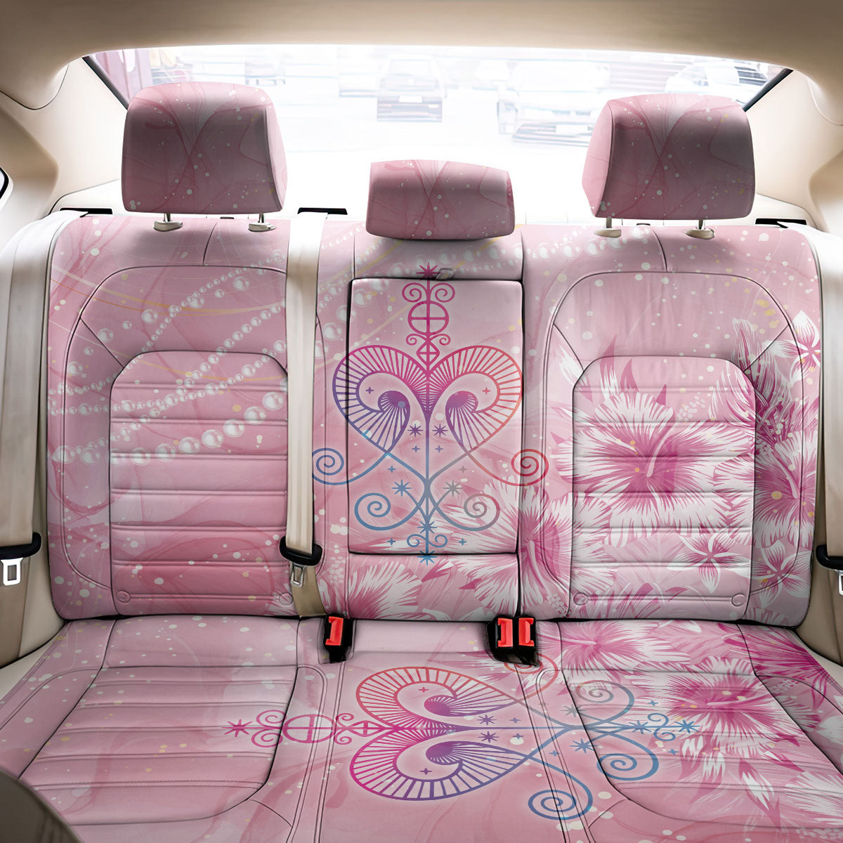 Afro Vodou Erzulie Freda Back Car Seat Cover Hibiscus & Pearls