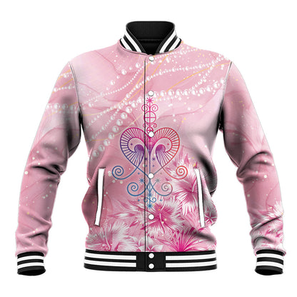 Afro Vodou Erzulie Freda Baseball Jacket Hibiscus & Pearls